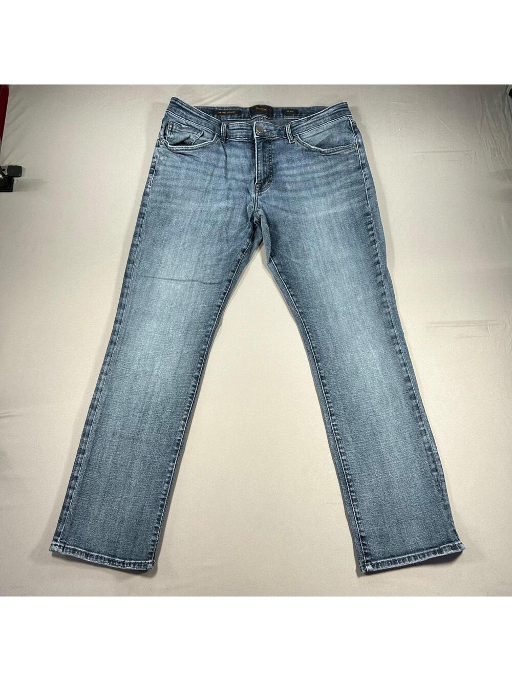 Outpost Makers Men's Blue Relaxed Straight Medium Wash Stretch Jeans Sz 36x32
